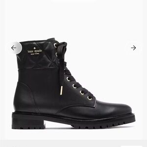 Kate Spade Black Leather Lace-Up Boots 9B